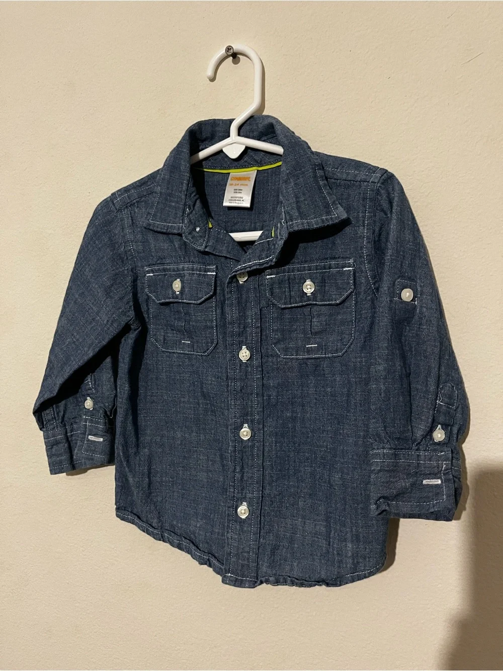 Gymboree 18-24 Months Dark Blue Denim Shirt with Button Front